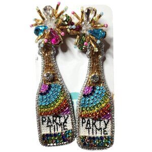 Earrings Taylor Shaye beaded rainbow festive party new years champaign